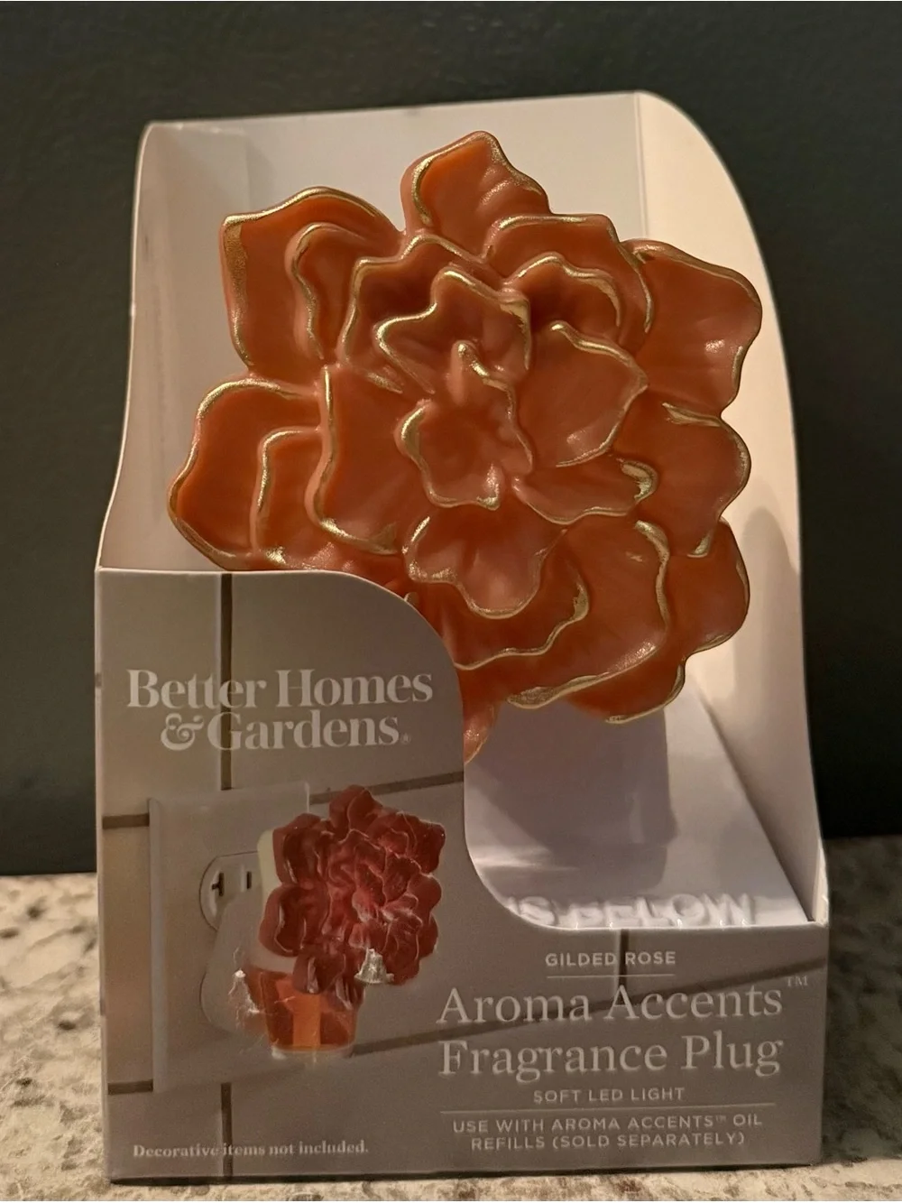 Better Homes And Gardens Peach Gilded Rose Fragrance Plug-In Accent